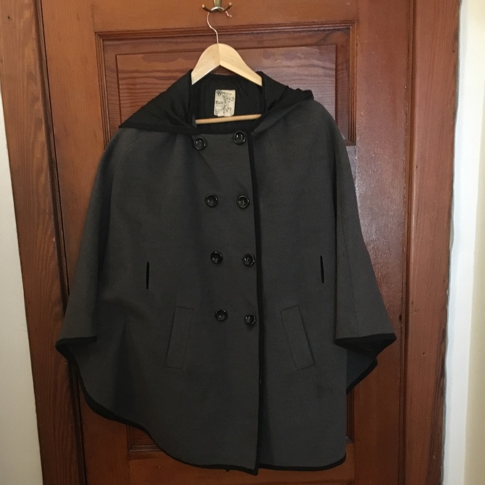 charcoal cape with hood